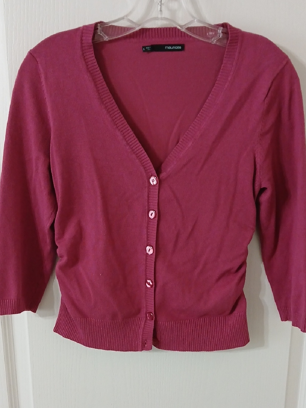Maurices Mauve V-Neck Button Cardigan